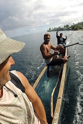 students in canoe